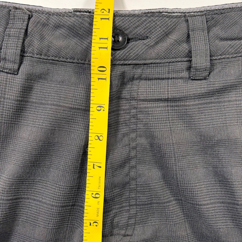 Hang Ten Hybrid Shorts Mens 32 Charcoal Grey Glen Plaid Walk Boardshorts - Picture 9 of 14